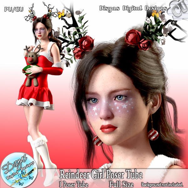 REINDEER GIRL POSER TUBE PACK CU - FS - Click Image to Close